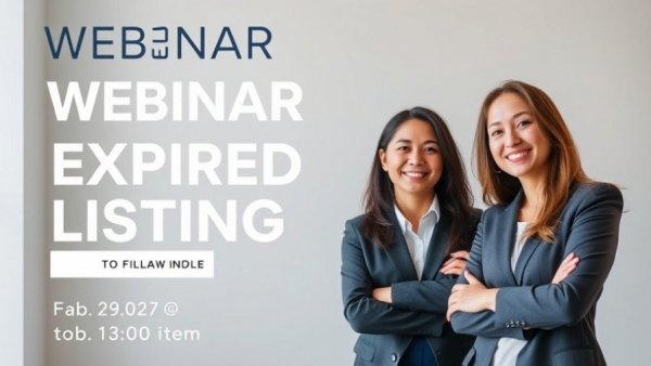 Webinar poster on Expired Listings and Open Houses with speakers
