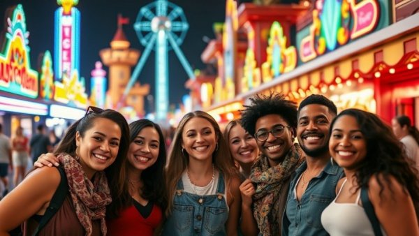 Pixar Pals Spectacular group at colorful theme park streets
