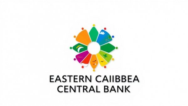 Eastern Caribbean Central Bank logo with colorful symbols.