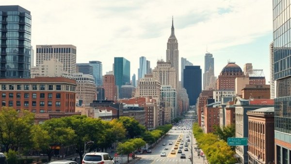 NYC rental market trends highlighted by diverse cityscape view