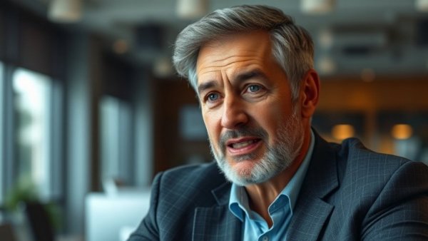 Middle-aged man discussing LLC mistakes for entrepreneurs.