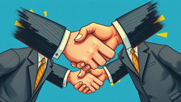 Collage of hands shaking in suits, representing latest trends in real estate.