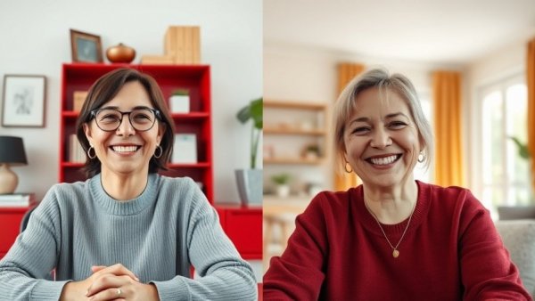 Transform Your Real Estate Marketing with friendly video call showcasing two smiling women in professional settings.