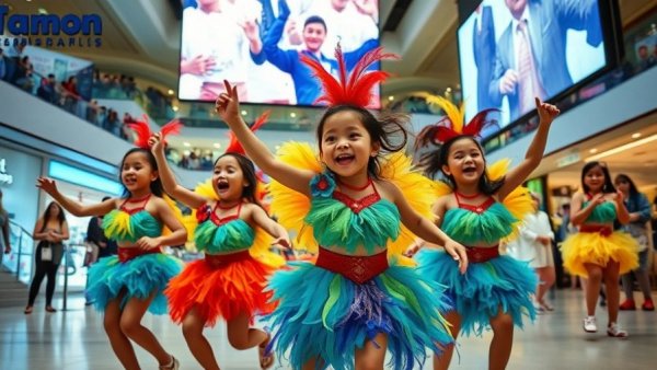 Children in colorful costumes at Sesame Flyers Junior Carnival 2026