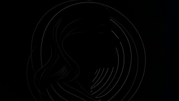 Abstract silhouette with wavy lines, modern art style.