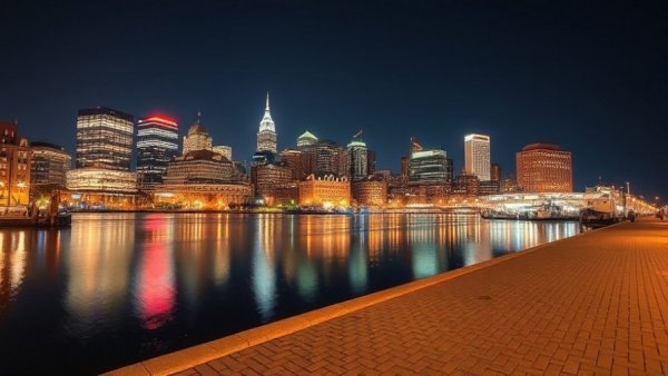 What locals love about Boston: serene nighttime skyline view.