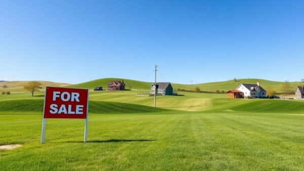 For sale sign on grassy lot highlighting America's empty lots housing shortage.