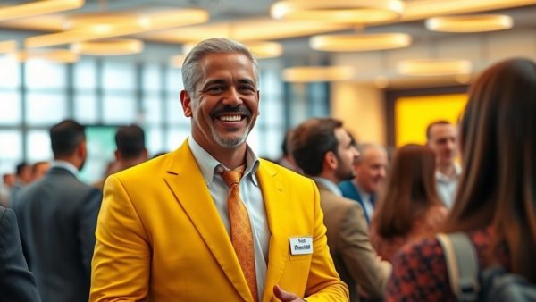 Dynamic social interaction at a networking event.