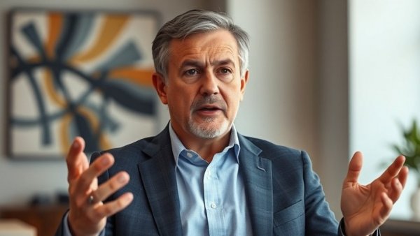 Middle-aged man's serious talk on SEC investigation.
