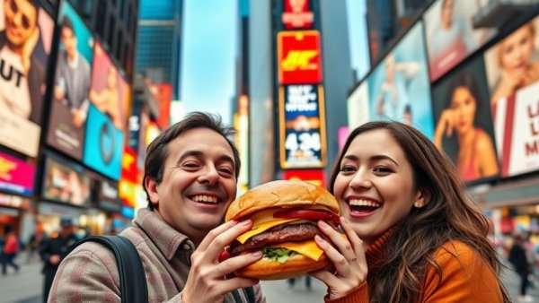 Couple's Pokémon adventure in Times Square