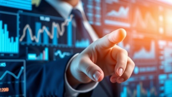 AI vendor accountability in financial services with digital graphs and hand.