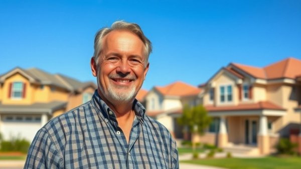 Confident middle-aged man discussing buying rental properties while working full-time.