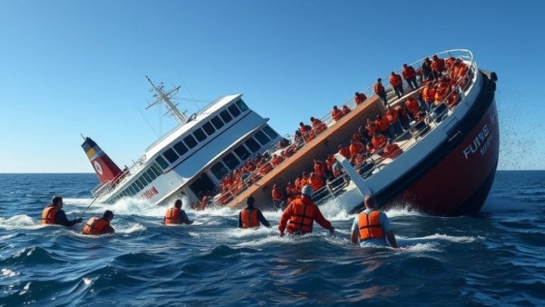 Guyana ferry tragedy reforms illustrated by a capsized ferry rescue.