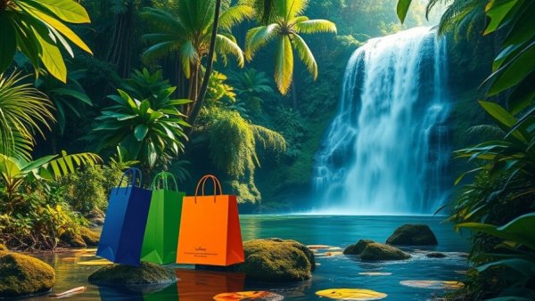 Nicaragua elections decline image featuring lush jungle and shopping theme.