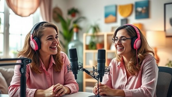 No-Burnout Batching System for Real Estate podcast with smiling hosts.
