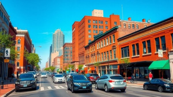 Lake County IN street with cars and brick buildings, 2026 housing market.