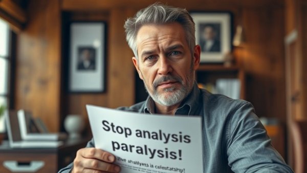 Investment mistake 90% of people make: analysis paralysis message.
