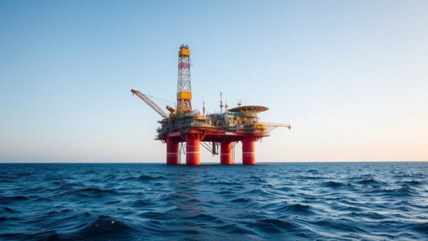 ExxonMobil offshore oil platform in Guyana's sea.