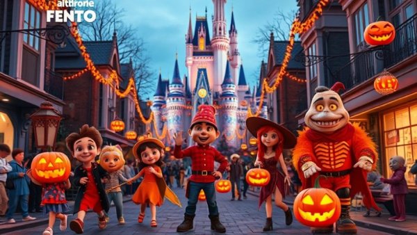 Mickey's Not-So-Scary Halloween Party Schedule festive collage.