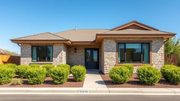 Modern home exterior with stone facade and garden, tips for negotiating.