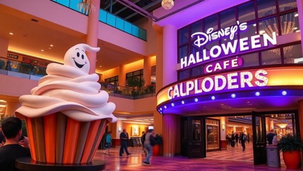 Disney's Contemporary Resort Halloween access with festive signs.