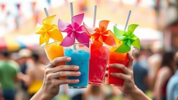 Colorful ICEE drinks collage for first National ICEE Day celebration.