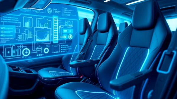 Abstract adaptive ride seat concept overlay with schematic drawing.