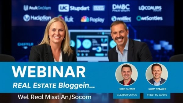 Webinar on real estate blogging strategies with guest speakers.