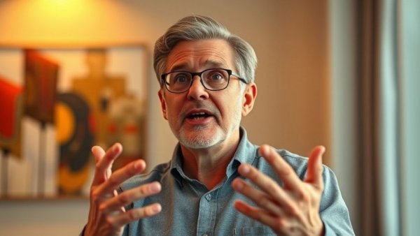 Middle-aged man discussing 20% returns in a Roth IRA.