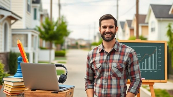 Real estate investing education tools with smiling man