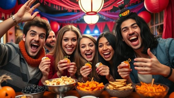 Halloween Horror Nights Food Preview with spooky themed snacks.
