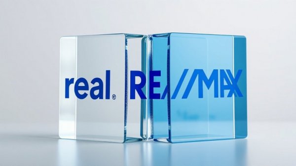 Real REMAX Group merger logo illustration on glass blocks