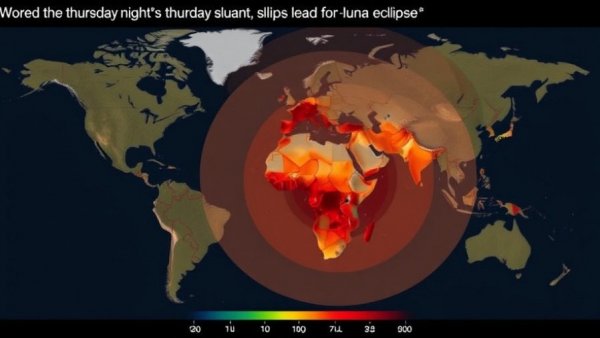 This map shows where Thursday night’s lunar eclipse can be seen