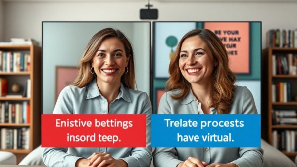 Virtual interview enhances confidence and visibility through video.