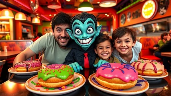 Hotel Transylvania Monster-themed breakfast donuts and family event