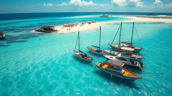Koko Casta Sandbar with boats and turquoise water in Cayo Costa