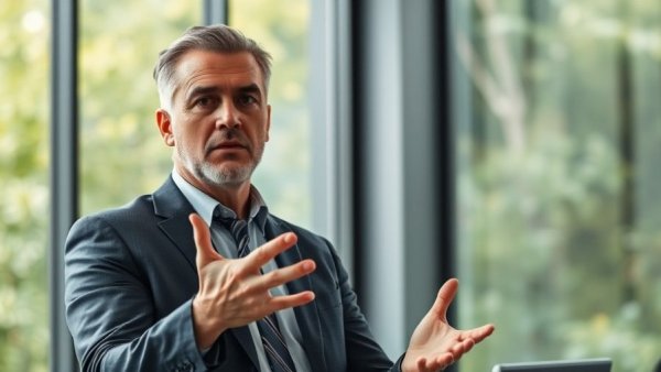 Businessman discussing 'the starter home is dead' in an office