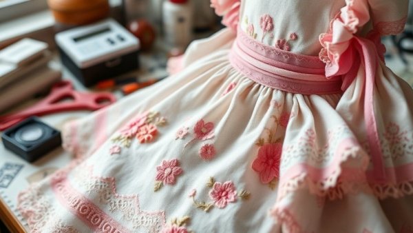 Intricate design process for Disney limited-edition dolls with Cinderella pattern and fabric.