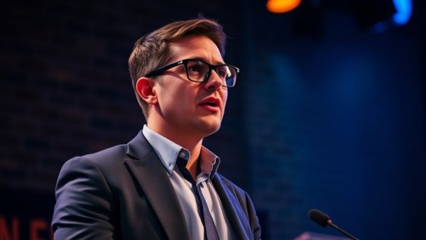 Businessman speaking at a conference, discussing Future of Live Streaming Technology.
