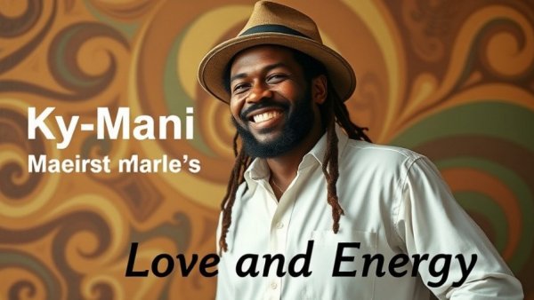 Ky-Mani Marley new album cover with retro design and smiling artist