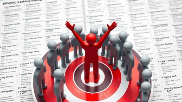 Labor Market Resilience concept with standout red figure on job listings