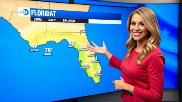 Labor Day Weekend Weather Forecast with temperatures in Florida and weather reporter.