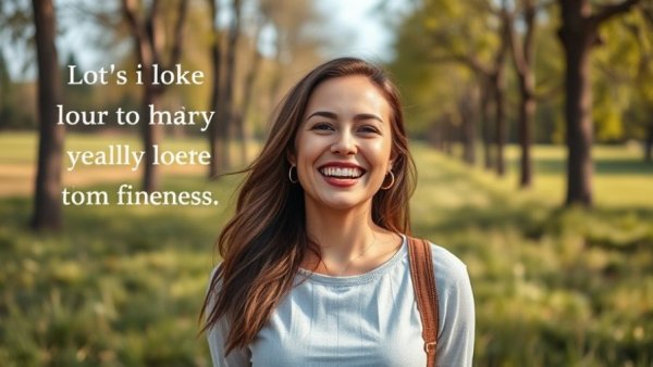 Just start! Motivational quote with a smiling woman outdoors.