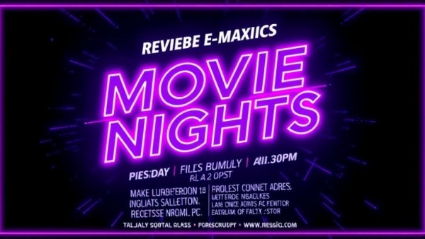Universal CityWalk Hollywood Movie Nights event poster with neon details.