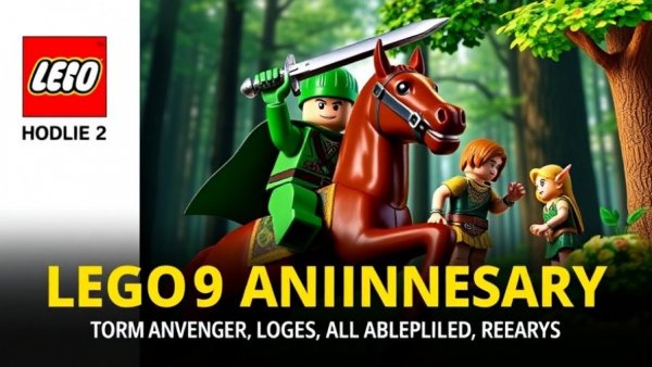 Zelda concert tour announcement features LEGO and game visuals.