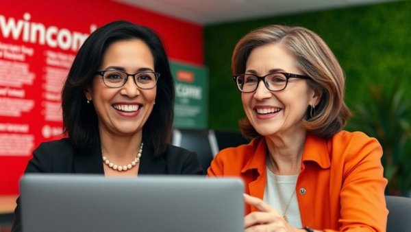 Video call with two women discussing real estate digital marketing strategies.