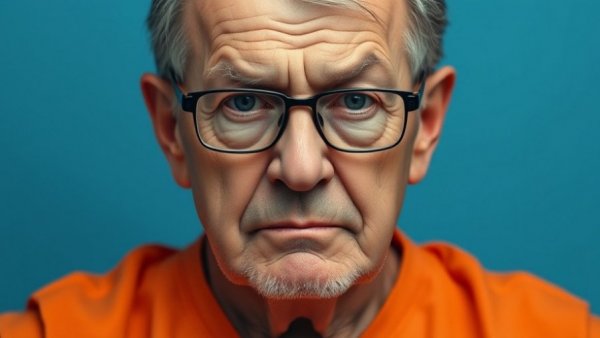 Mugshot of older man in orange prison uniform, Hog Trail Killer execution context.