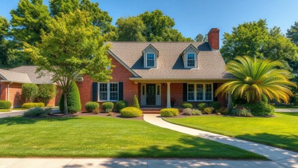 Charming brick house showcasing white-glove moving services potential.