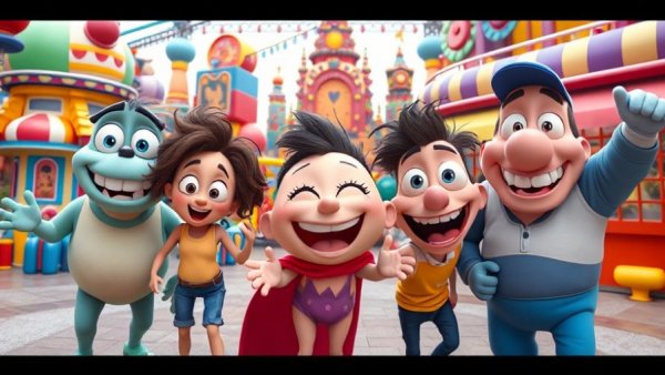 Colorful Toy Story Land at Disney's Hollywood Studios with characters.