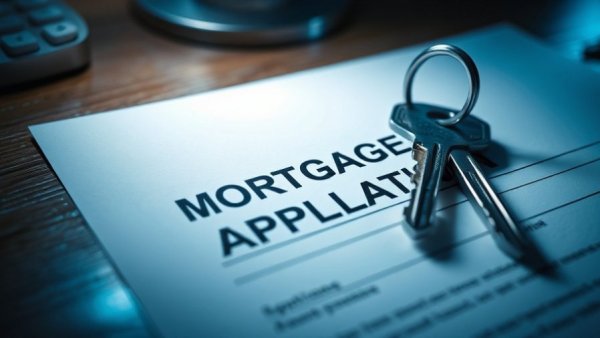 Homebuyers Pausing Purchases as Rates Climb; mortgage application with key.